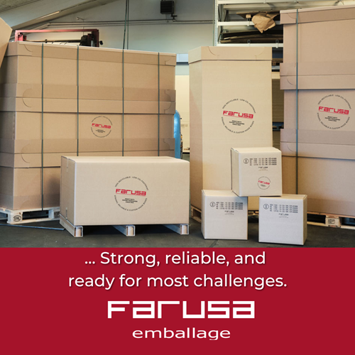 FARUSA Packaging, HD cardboard, reliable, and sustainable.